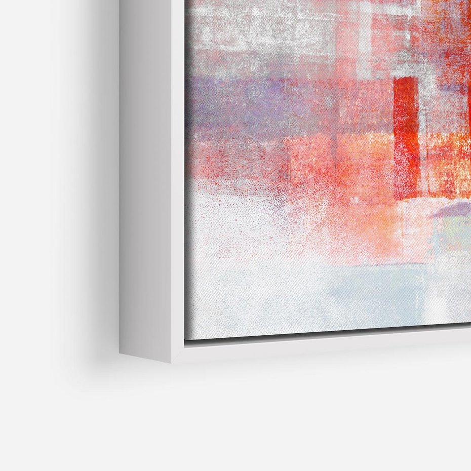 Obraz w ramie 50x50 - Burza Emocji - wyrazista abstrakcyjna sztuka, dramatyzm - rama biała