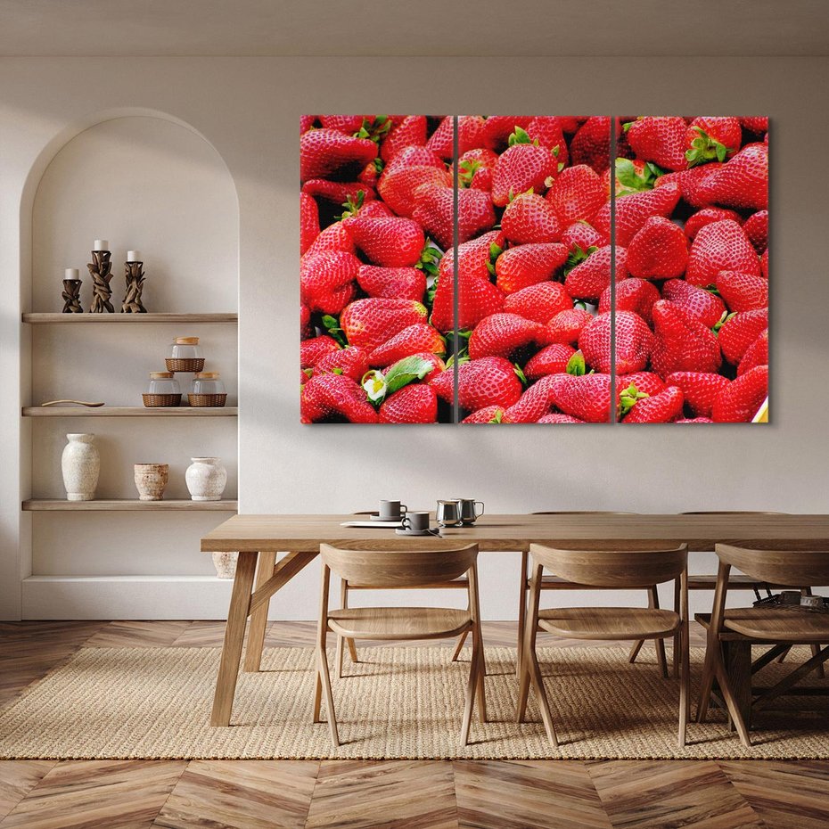 Obraz na płótnie 120x80 - Truskawki Czerwone Kropki Uczuć - truskawki, owoce