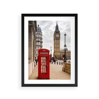 Plakat w ramie 30x40 - Symbol Big Benu - Londyn, budka - rama czarna