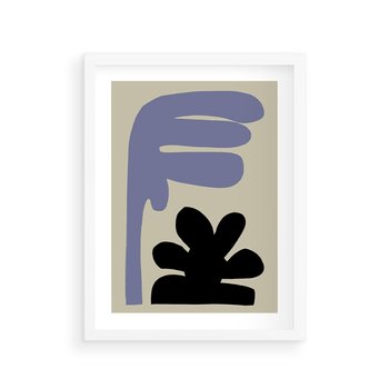 Plakat w ramie 30x40 - Abstrakcyjne Interakcje Form - minimalizm, boho plakat - rama biała