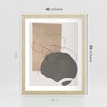 Plakat w ramie 40x50 - Geometryczna Elegancja: One Line - geometria, nowoczesna sztuka - rama drewno