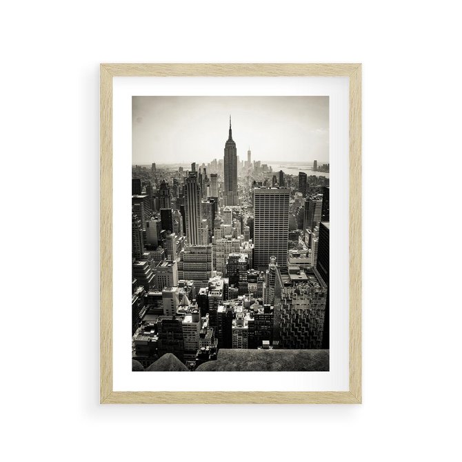 Plakat w ramie 30x40 - Dusza wielkiego miasta - Manhattan, Nowy Jork - rama drewno