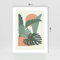 Plakat bez ramy 30x40 - Abstrakcyjne Tropiki - liście, rośliny tropikalne w graficznym stylu