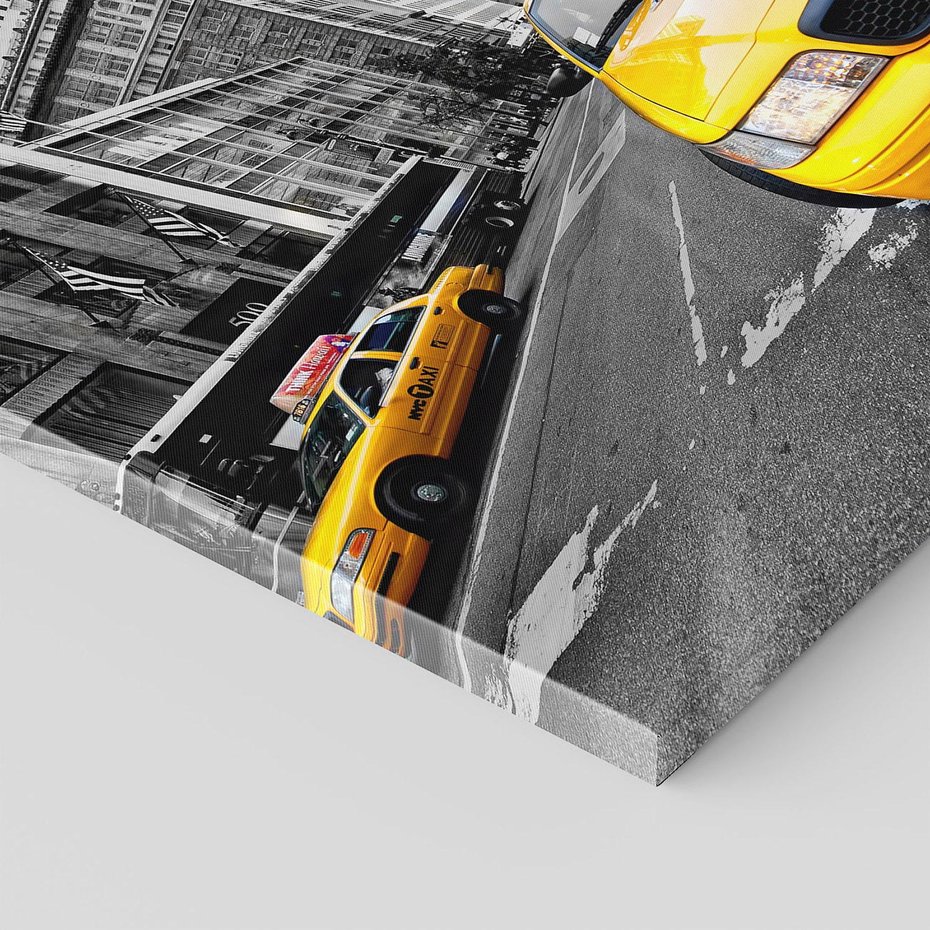 Obraz na płótnie 60x60 - Dynamiczny TAXI w Nowym Jorku - TAXI, NY
