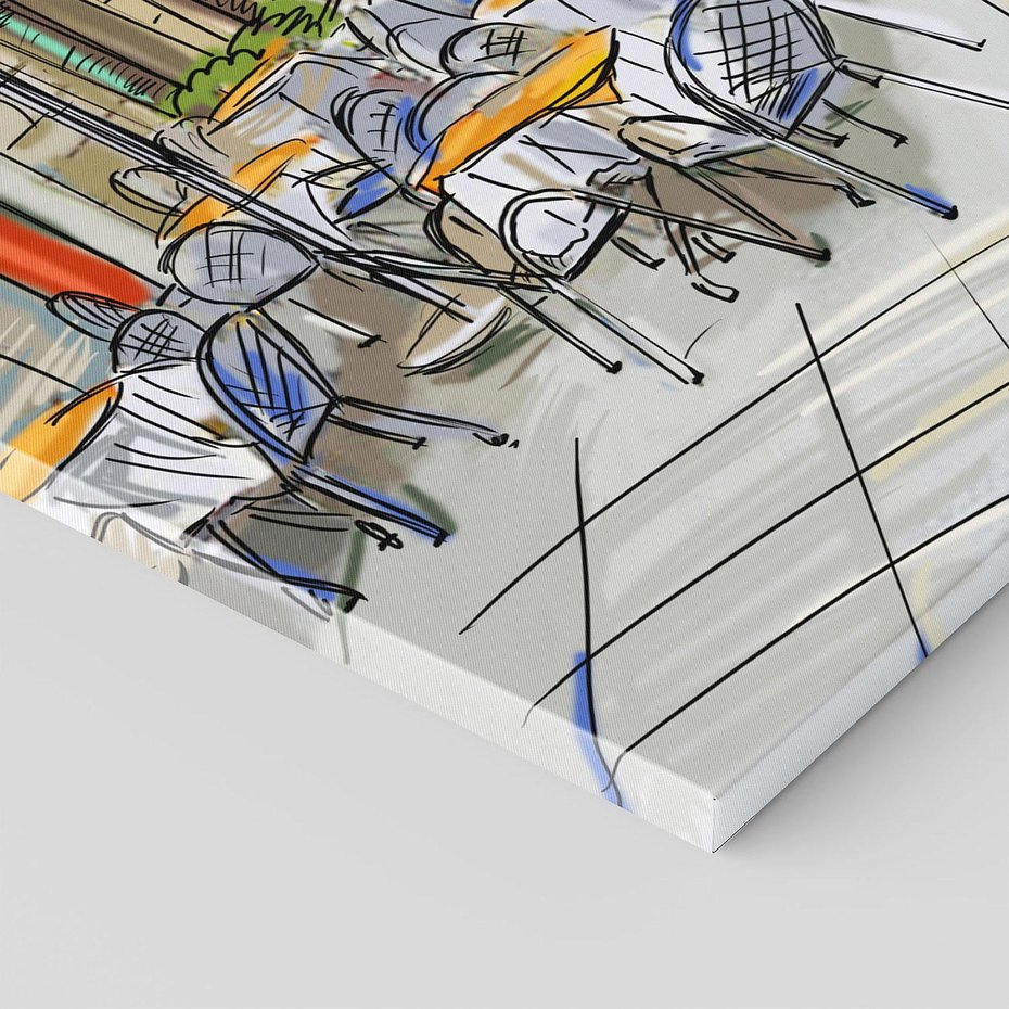 Obraz na płótnie 70x100 - Kawiarenkowy Szkic - malowany, szkic