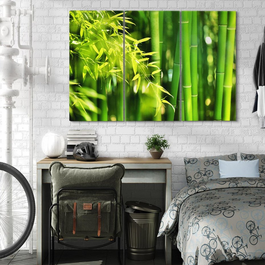 Obraz na płótnie 120x80 - Spokój bambusowego lasu SPA - bambus, drzewa