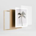 Plakat w ramie 40x50 - Wakacyjne Marzenia - palma na tle nieba - rama drewno
