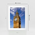 Plakat w ramie 30x40 - Czasowy Symbol - zegar, Big Ben - rama biała