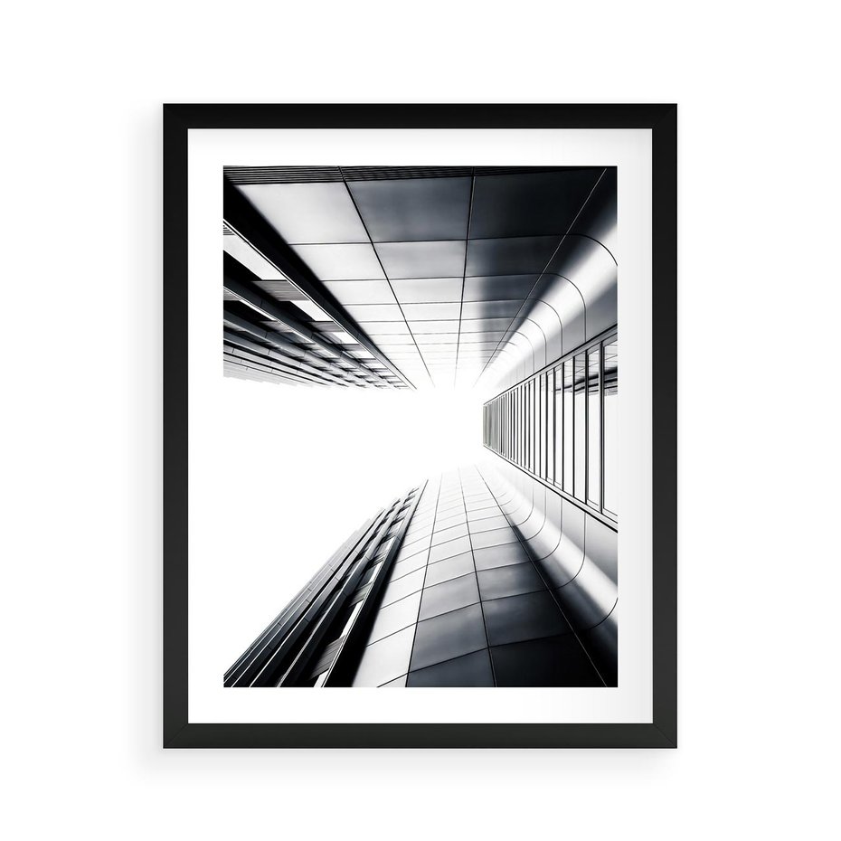 Plakat w ramie 40x50 - Architektura o Prostych Formach - architektura, proste formy - rama czarna
