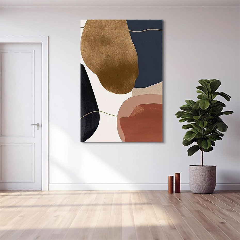 Obraz na płótnie 50x70 - Wibracje uczuć i emocji - nieregularne plamy, czarny