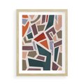 Plakat w ramie 50x70 - Modernistyczna Transcendencja - geometryczne kształty, mozaika - rama drewno