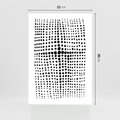 Plakat bez ramy 21x30 - Refleksje Monochromatycznych Widoków - abstrakcyjna kompozycja z czarnych kropek, minimalistyczny czarno bialy plakat