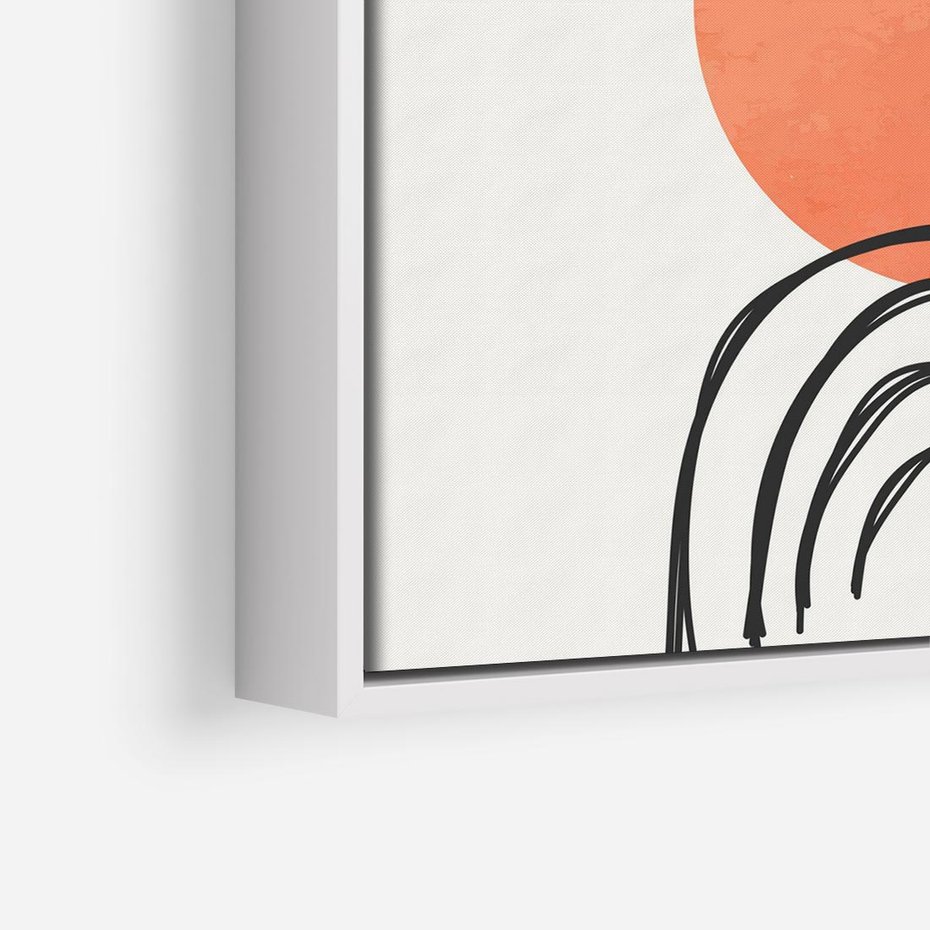 Obraz w ramie 50x50 - Lustrzane Widzenie - koło, boho styl - rama biała