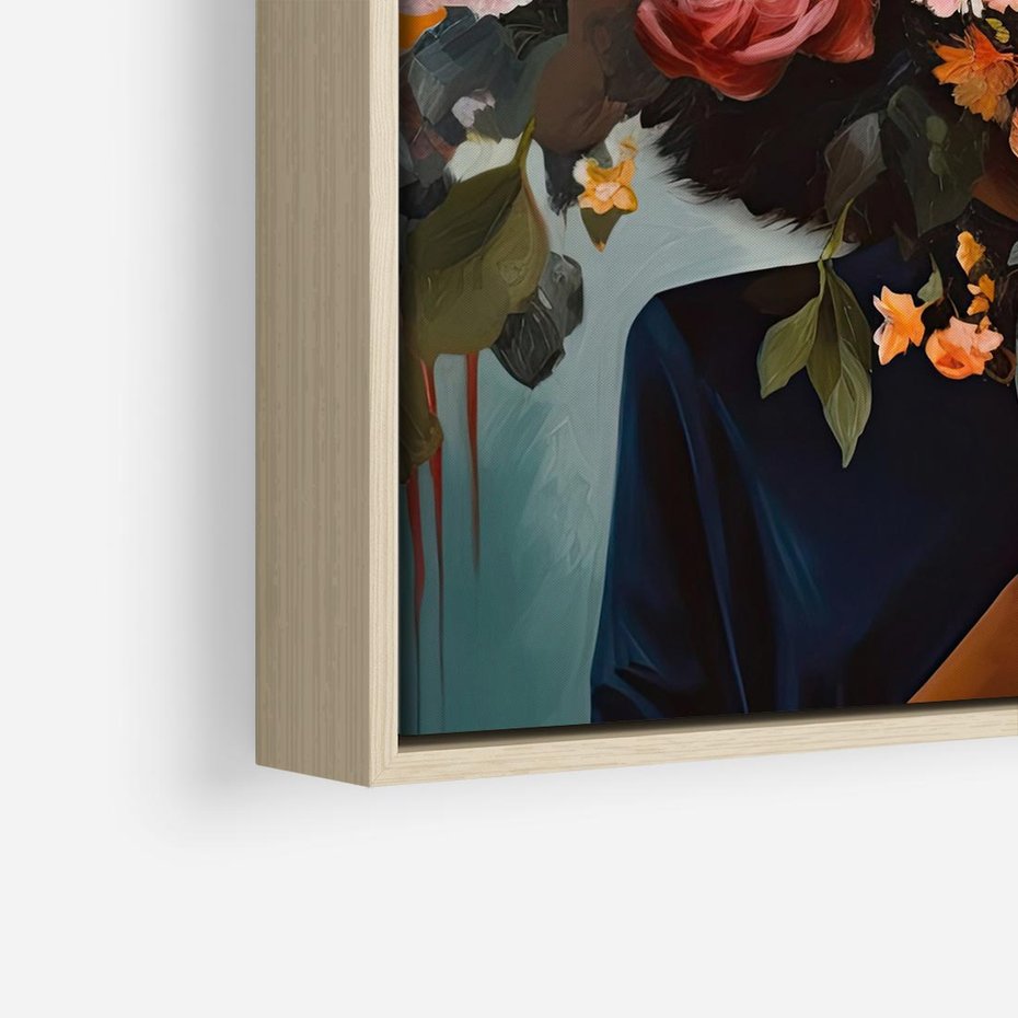 Obraz w ramie 50x50 - Ukryte Emocje - obraz, akwarela - rama drewno