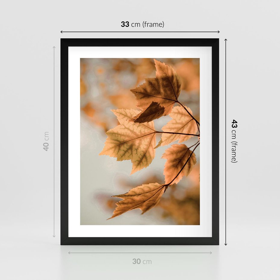 Plakat w ramie 30x40 - Magia Jesieni - liście, jesień - rama czarna
