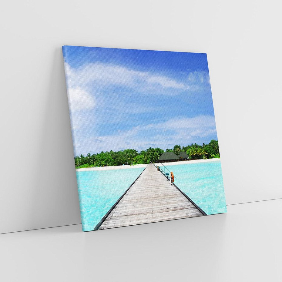 Obraz na płótnie 50x50 - Idylliczne molo na wyspie - plaża, molo