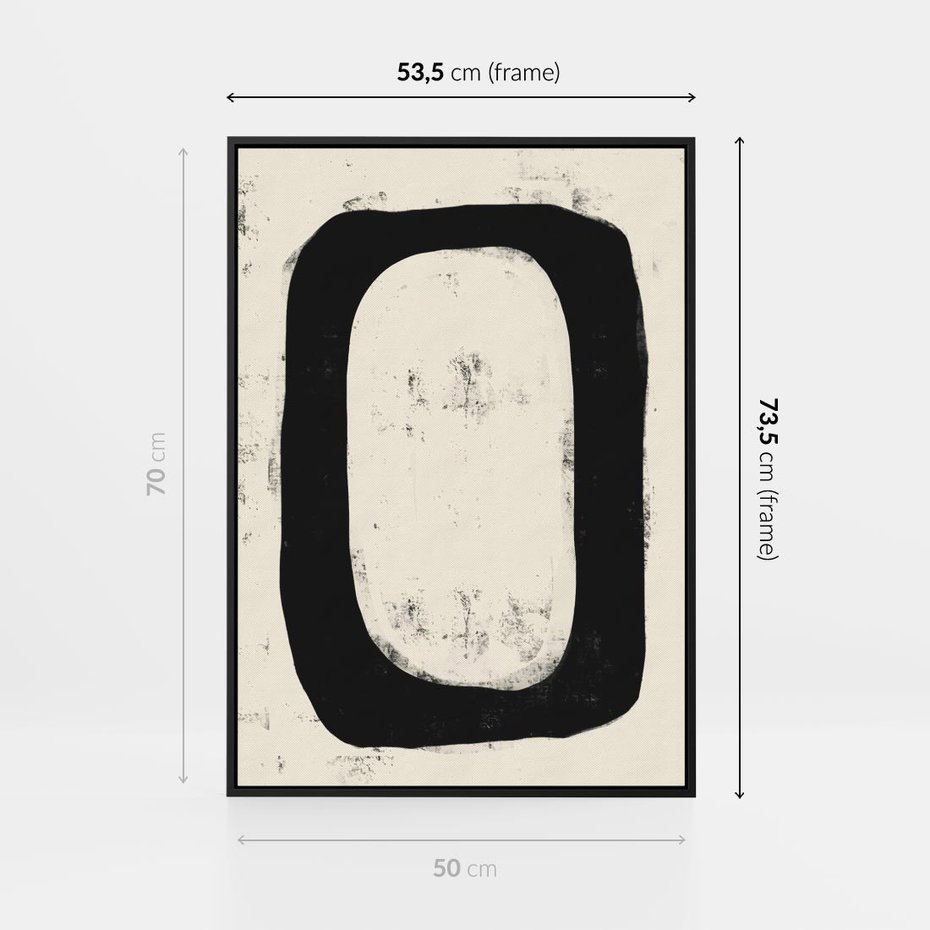 Obraz w ramie 50x70 - Wnętrza Kształtów - abstrakcja, minimalizm - rama czarna