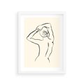 Plakat w ramie 30x40 - Tajemniczy Rytm - kobieta, posąg - rama biała