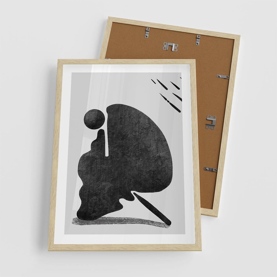 Plakat w ramie 50x70 - Abstrakcyjna Japońska Sztuka - abstrakcja, sztuka japońska - rama drewno