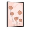 Obraz w ramie 70x100 - Rozkwitające Emocje - minimalistyczny plakat, pudrowe kwiaty - rama czarna