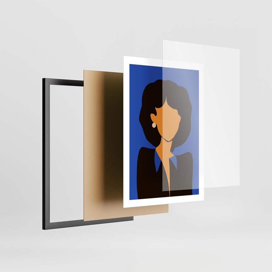 Plakat w ramie 50x70 - Modernistyczne Wibracje - sztuka nowoczesna, plakat - rama czarna