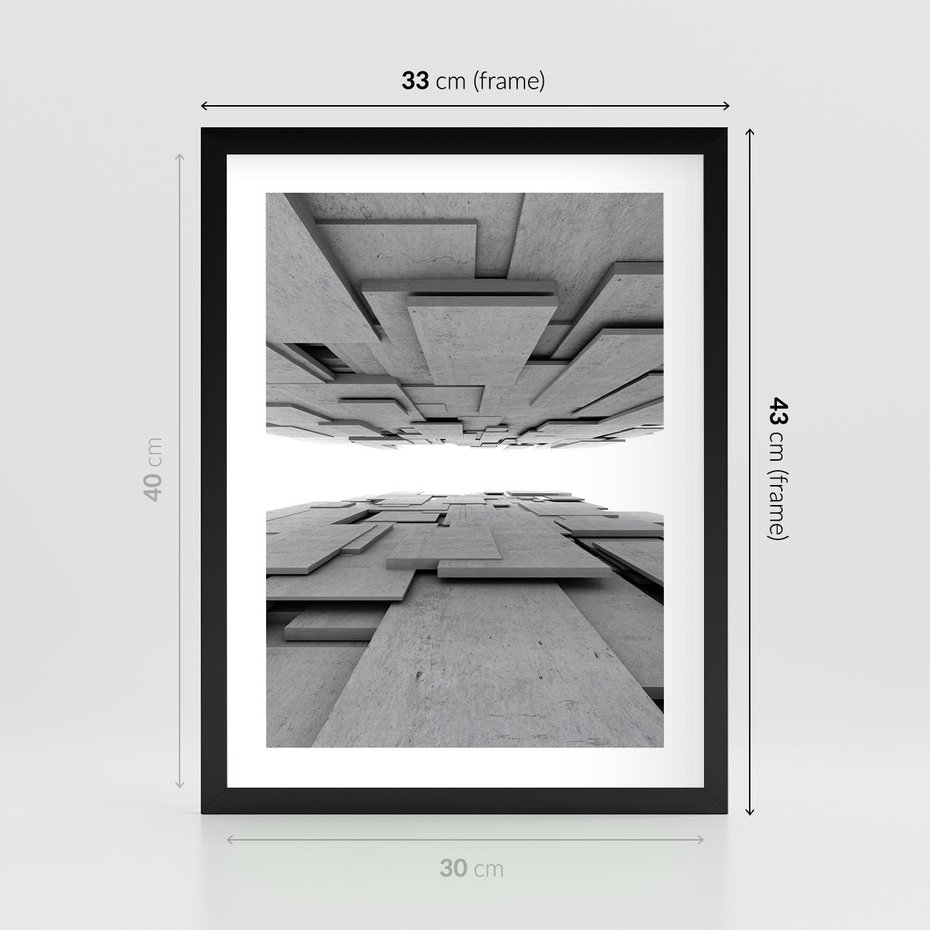 Plakat w ramie 30x40 - Architektura 3D - architektura, 3D - rama czarna