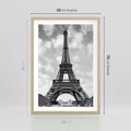 Plakat w ramie 50x70 - Nocna panorama Paryża z wieżą Eiffla - Eiffla, Paryż - rama drewno