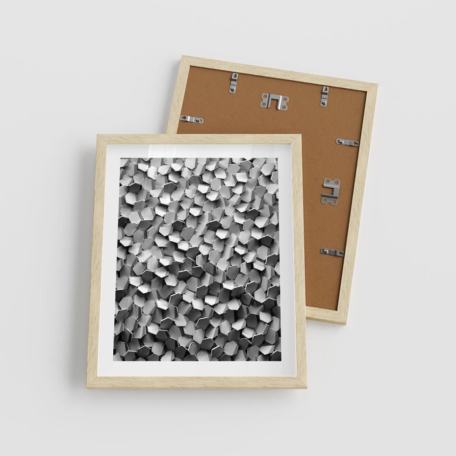 Plakat w ramie 40x50 - Odkryj głębię sztuki - graficzne, 3D - rama drewno