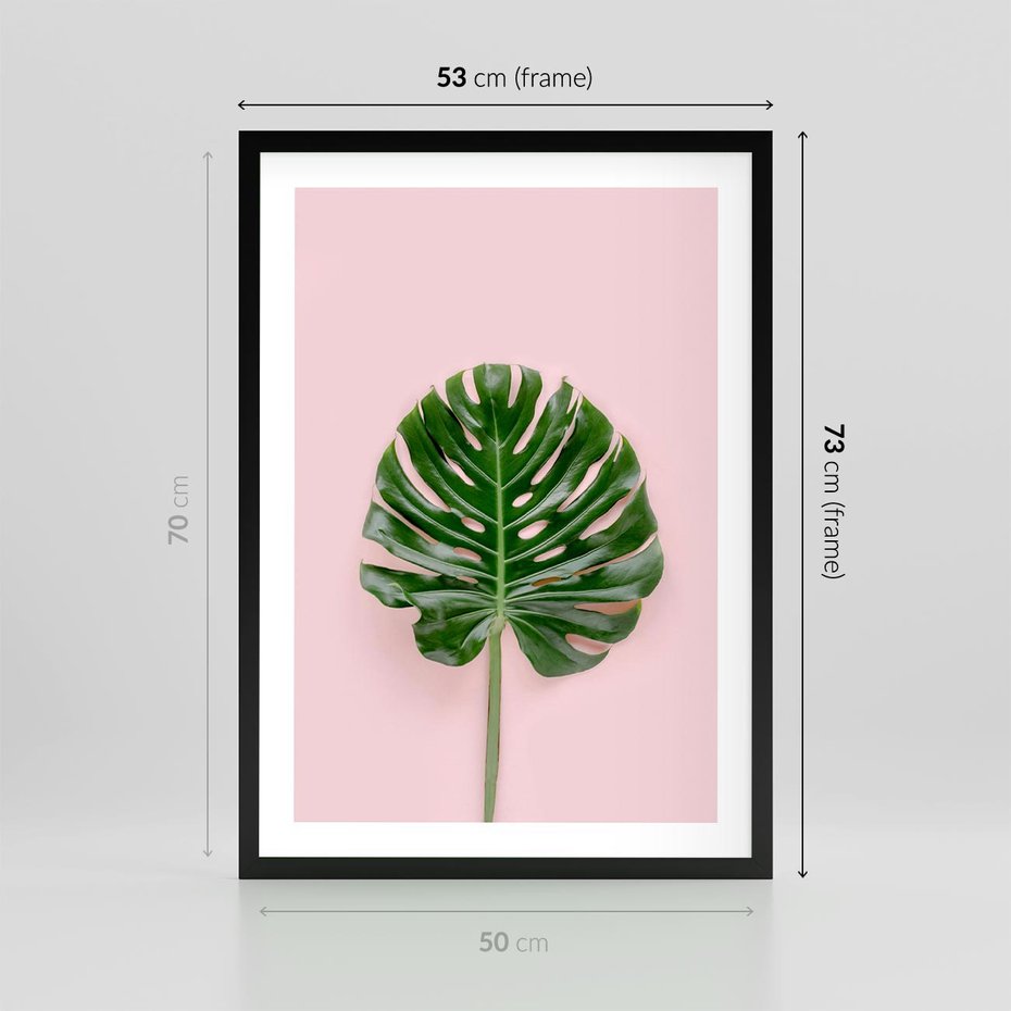 Plakat w ramie 50x70 - Egzotyczna Roślinność - liście, monstera - rama czarna