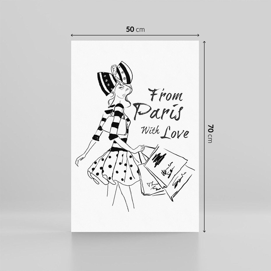 Obraz na płótnie 50x70 - Paryż - Miasto Romantycznej Grafiki - Paryż, Paris