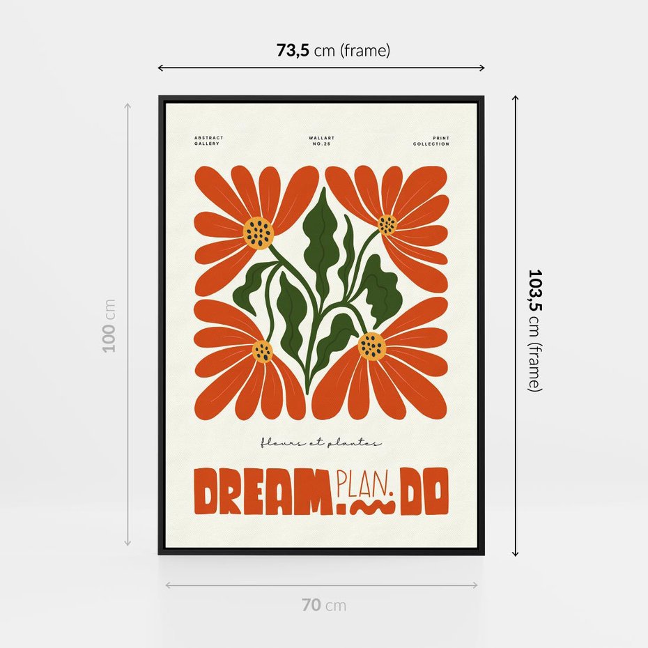 Obraz w ramie 70x100 - Księga Abstrakcji - sztuka nowoczesna, kolorowe kwiaty - rama czarna