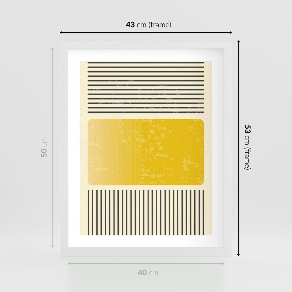 Plakat w ramie 40x50 - Geometryczna Harmonia - geometria, nowoczesny plakat - rama biała