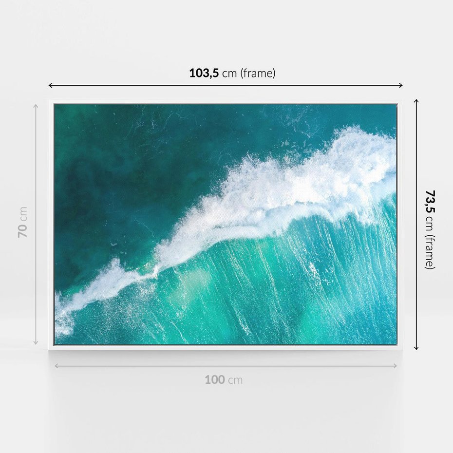 Obraz w ramie 100x70 - Siła i Spokój - morze, ocean - rama biała