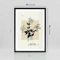Plakat w ramie 50x70 - Malowane szkicowe tęsknoty - kwiaty, typografia - rama czarna
