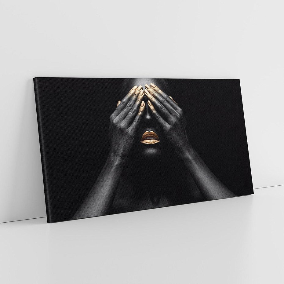 Obraz na płótnie 140x70 - Złote Usta wyjątkowa subtelność - złote usta, złote palce