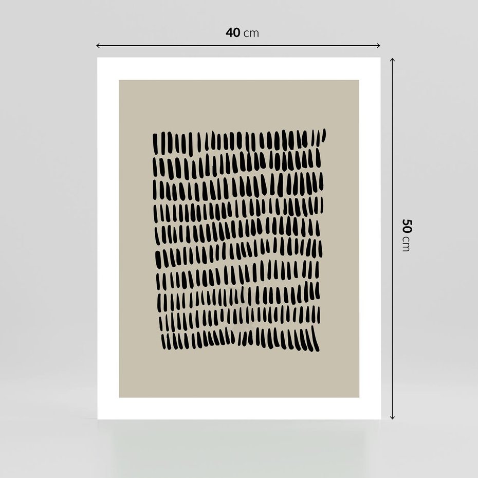 Plakat bez ramy 40x50 - Energetyczne Pulsacje Nowości - boho plakat, czarne kropki kreski