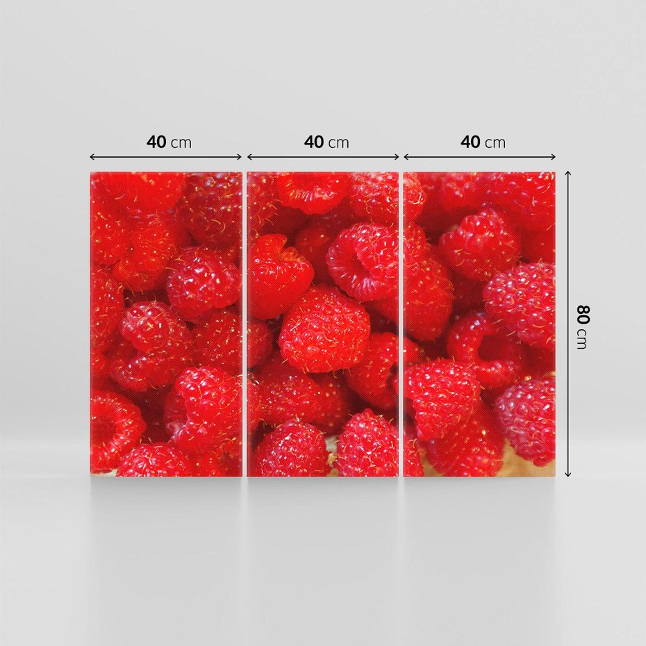 Obraz na płótnie 120x80 - "Maliny - Owocowy Raj - maliny, owoce