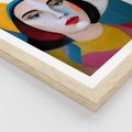 Plakat w ramie 30x40 - Kształtujące Widzenia - abstrakcyjny obraz olejny, portret twarzy kobiety - rama drewno