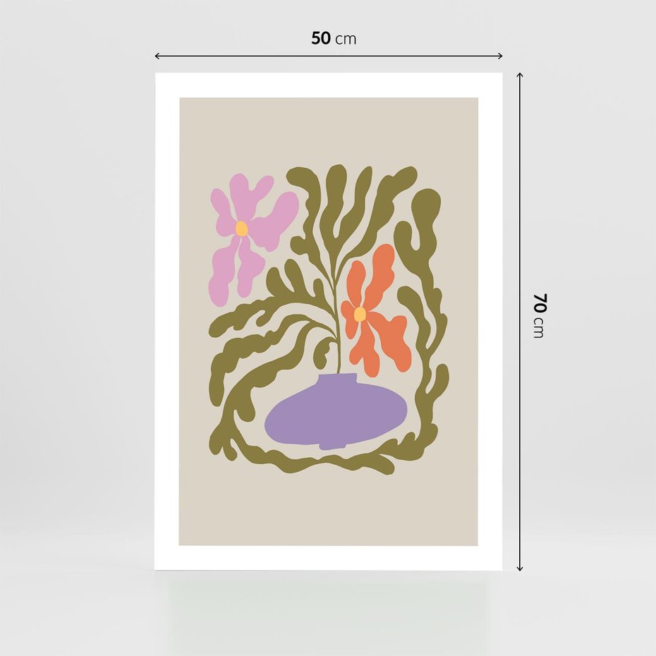 Plakat bez ramy 50x70 - Kolorowe Echa - kwiaty, abstrakcja