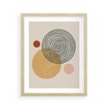 Plakat w ramie 40x50 - Boho Światło - abstrakcyjna sztuka, boho kształty - rama drewno