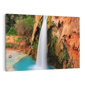 Obraz na płótnie 120x80 - Wodospad wśród majestatycznych gór - wodospad, górski