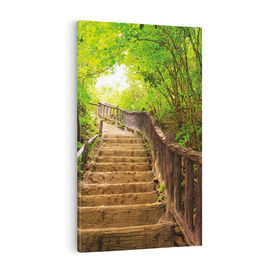Obraz na płótnie 70x100 - Magiczne schody w lesie - schody, las