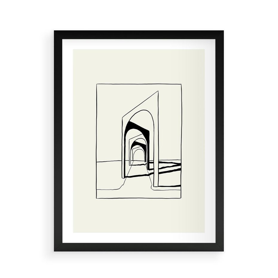 Plakat w ramie 50x70 - Poezja światła i cienia - nowoczesna sztuka, minimalistyczny styl - rama czarna