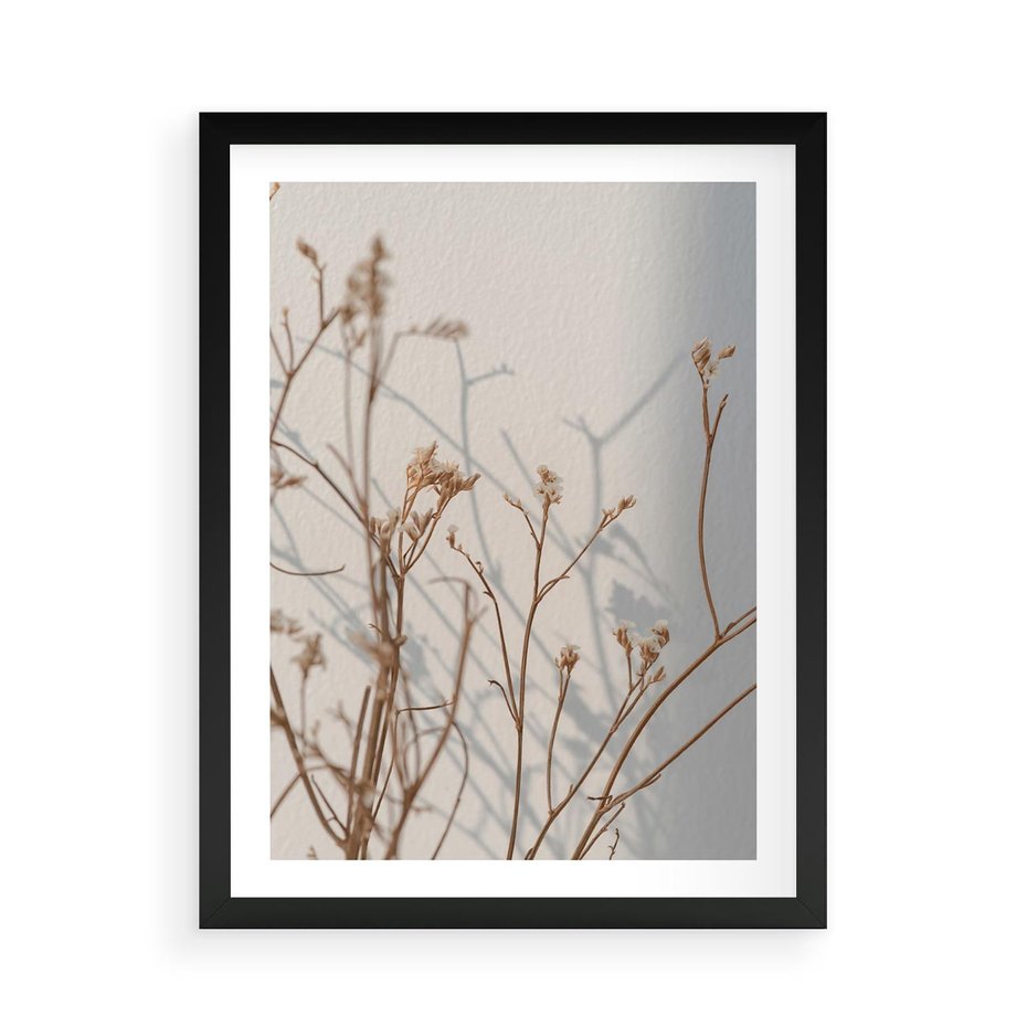 Plakat w ramie 50x70 - Boho gałązki suche - gałązki, suche - rama czarna