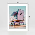Plakat bez ramy 30x40 - Miami Beach - plaża miami, domek ratownika