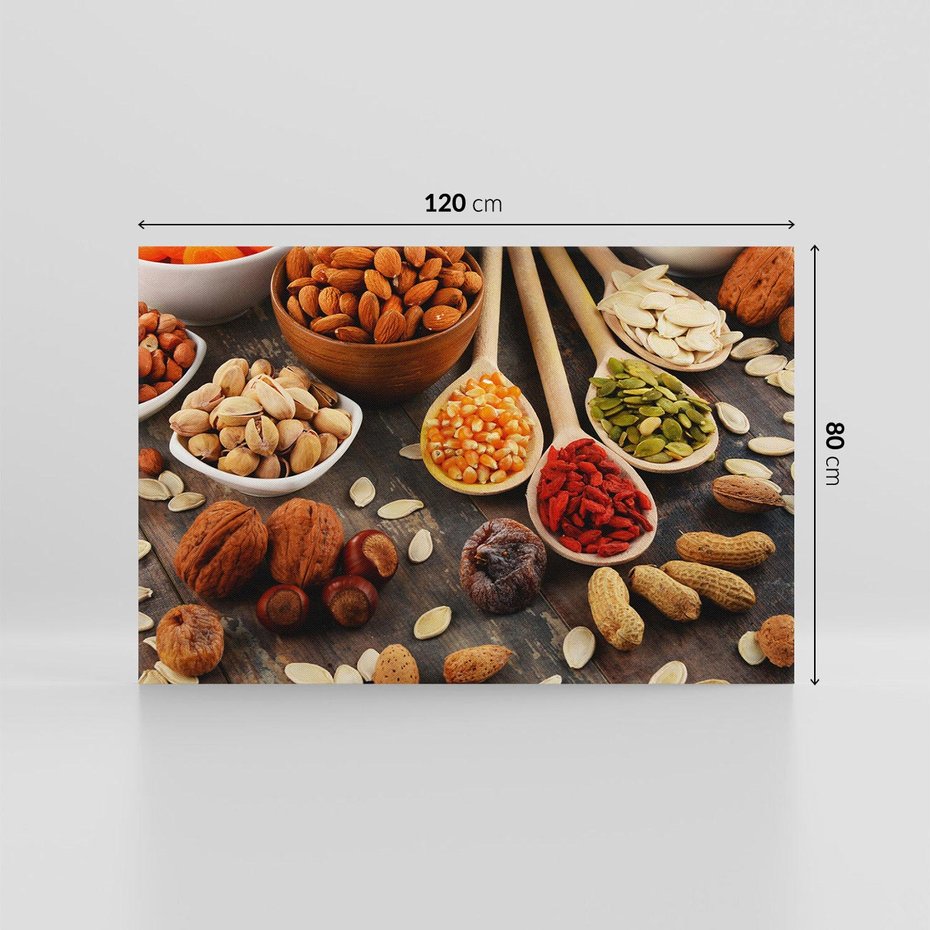 Obraz na płótnie 120x80 - Szlachetne smaki kuchni - nasiona, bakalie