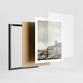 Plakat w ramie 40x50 - Kamienny Dom w Odcieniach Sepii - stary kamienny dom, odcienie sepii - rama czarna