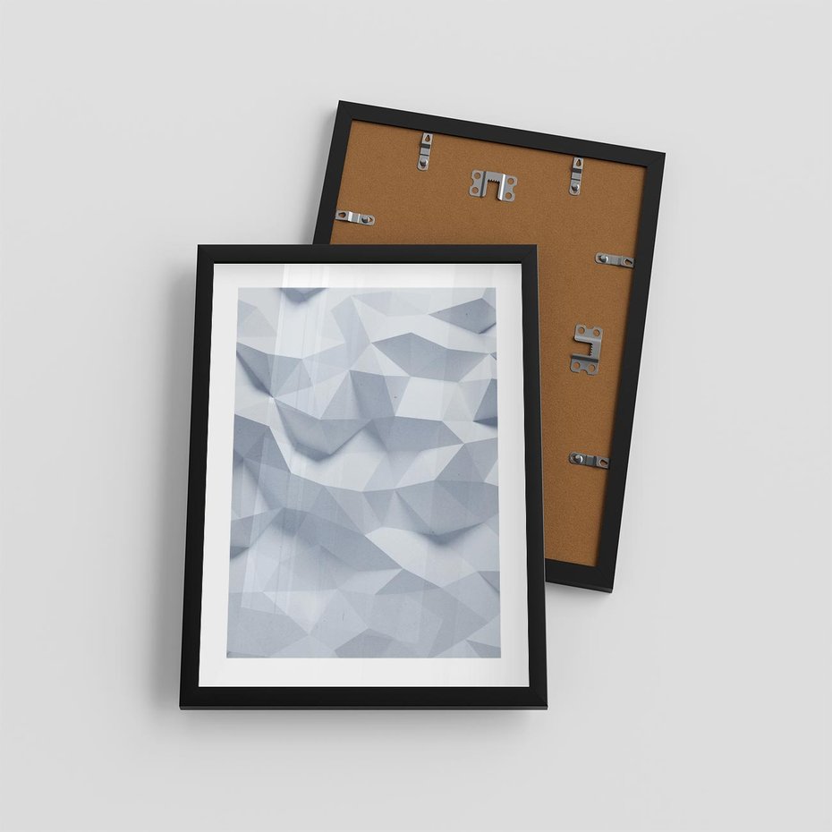 Plakat w ramie 30x40 - Trójwymiarowa geometria - geometria, 3d - rama czarna