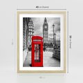 Plakat w ramie 40x50 - Budka telefoniczna w Londynie - budka, Londyn - rama drewno