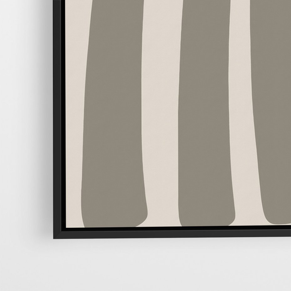 Obraz w ramie 50x70 - Beżowa Delikatność - nowoczesna sztuka, plakat modern - rama czarna